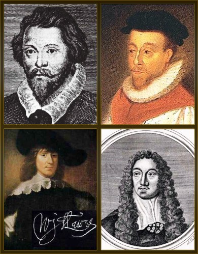 Collage of William Byrd, Orlando Gibbons, Matthew Locke, William Lawes