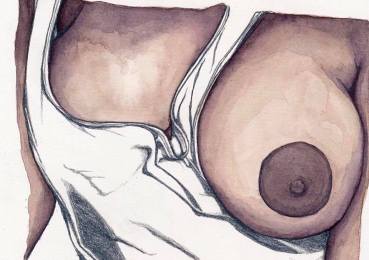 Naked breast painting